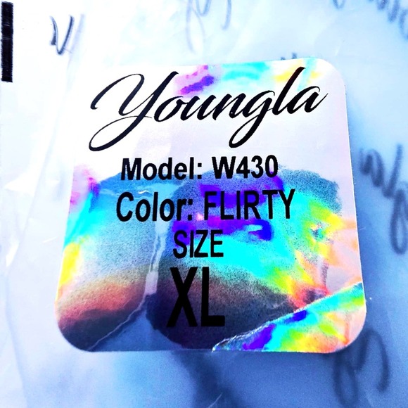 YOUNGLA W430 Women's Long Sleeve Crop Compression Top Size XL In Flirty Blue - Picture 5 of 6